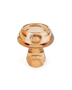 Candlelight Small Mushroom Tealight Holder - Amber